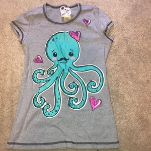 Mustache octopus t-shirt